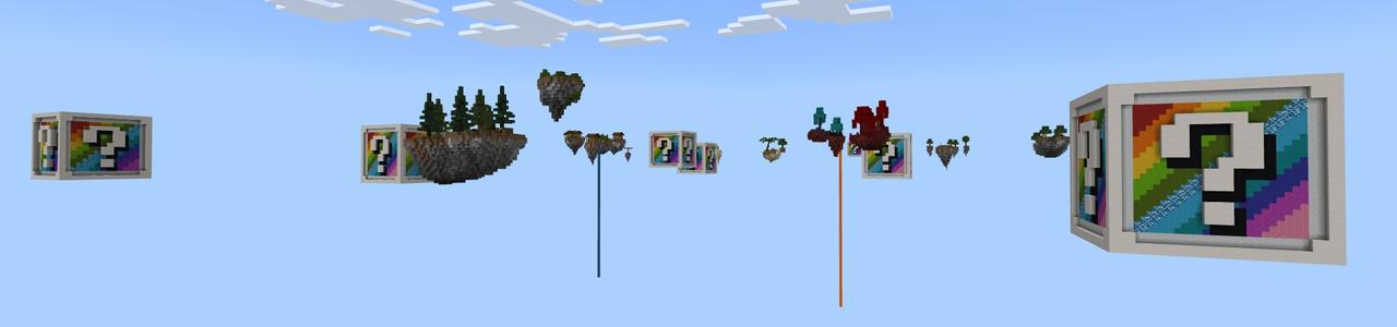Panorama of the Minecraft Bedrock Marketplace product One Block Rainbow World created by Fall Studios.