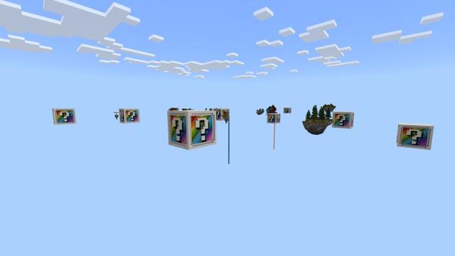 Screenshot of the Minecraft Bedrock Marketplace product One Block Rainbow World created by Fall Studios.