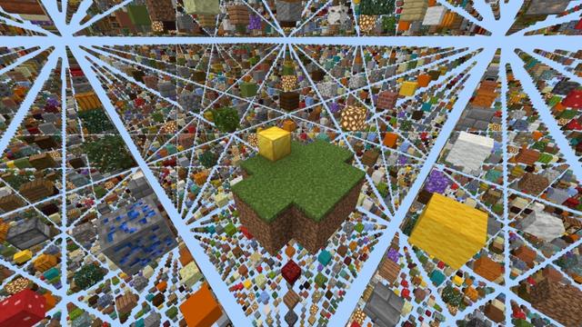 Screenshot of the Minecraft Bedrock Marketplace product One Block Sky Grid created by Fall Studios.