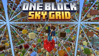 Thumbnail of the Minecraft Bedrock Marketplace product One Block Sky Grid created by Fall Studios.
