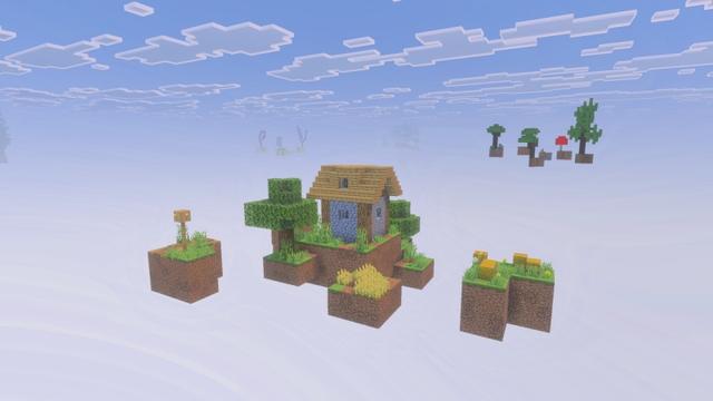 Screenshot of the Minecraft Bedrock Marketplace product One Block created by Fall Studios.