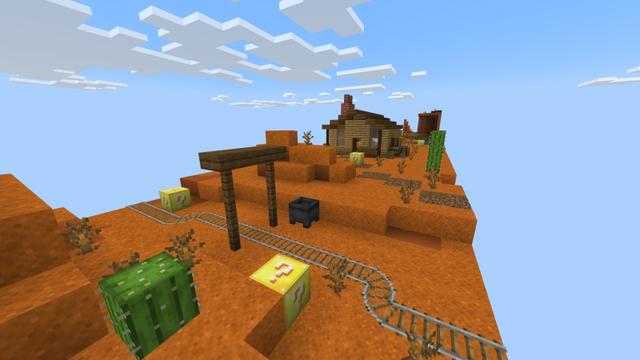 Screenshot of the Minecraft Bedrock Marketplace product One Chunk Lucky Blocks created by Fall Studios.