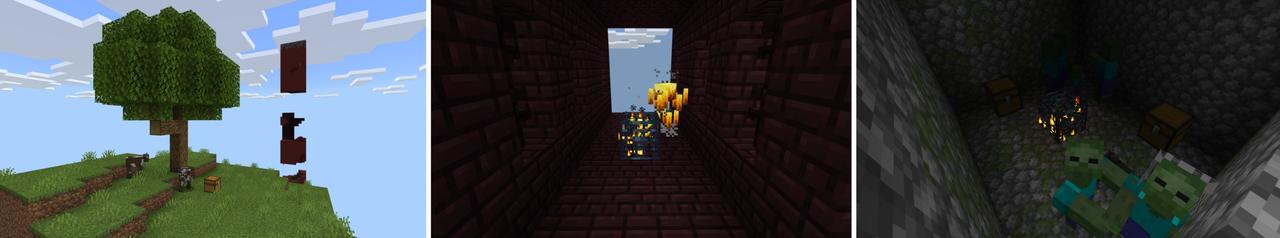 Panorama of the Minecraft Bedrock Marketplace product One Chunk Survival created by Fall Studios.