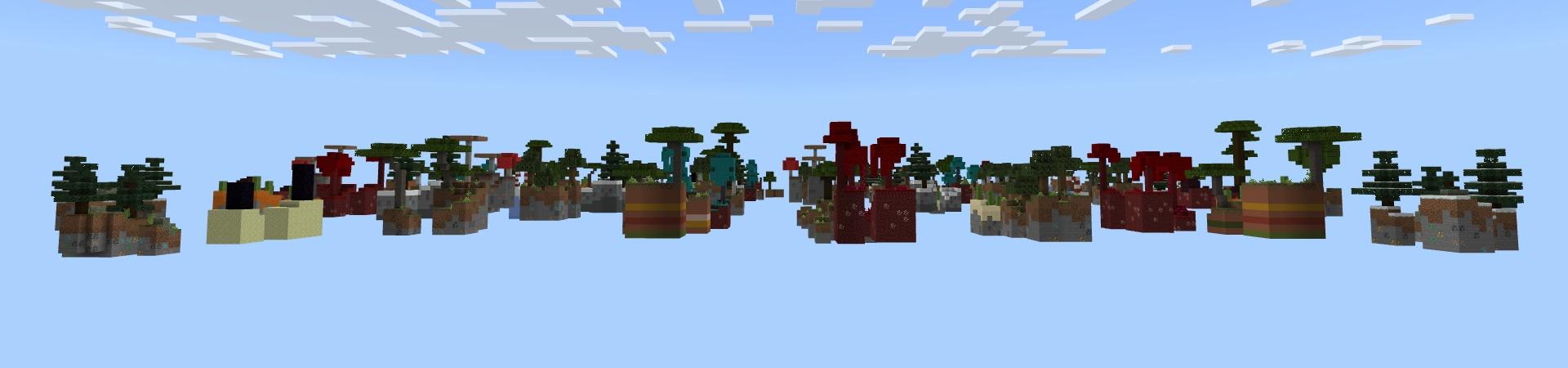 Panorama of the Minecraft Bedrock Marketplace product One Hundred Skyblock created by Fall Studios.