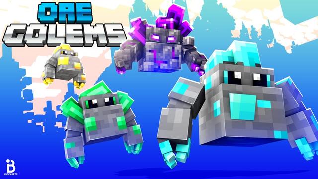 Thumbnail of the Minecraft Bedrock Marketplace product Ore Golems created by Fall Studios.