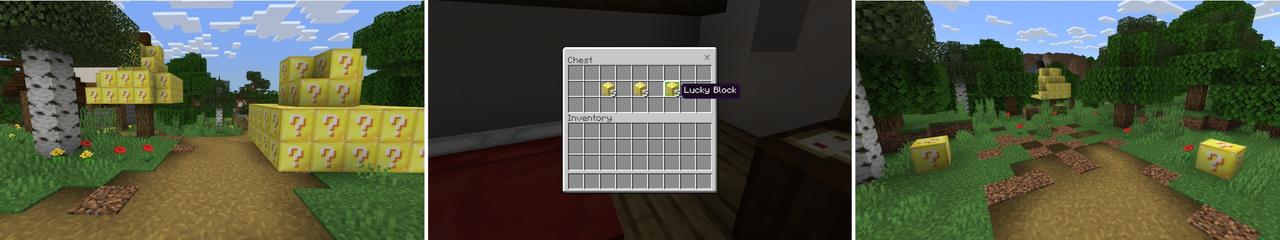 Panorama of the Minecraft Bedrock Marketplace product Original Lucky Blocks created by Fall Studios.