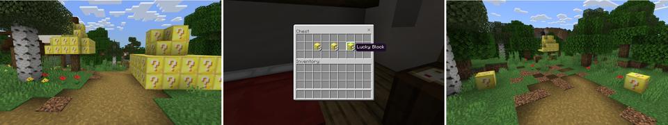 Panorama of the Minecraft Bedrock Marketplace product Original Lucky Blocks created by Fall Studios.