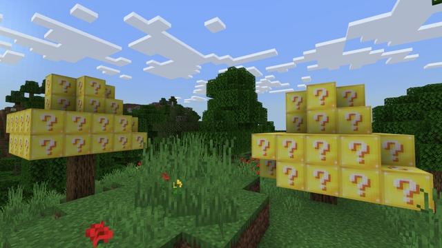 Screenshot of the Minecraft Bedrock Marketplace product Original Lucky Blocks created by Fall Studios.