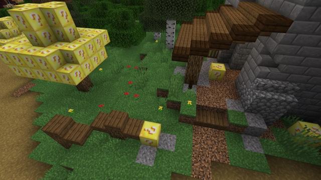 Screenshot of the Minecraft Bedrock Marketplace product Original Lucky Blocks created by Fall Studios.