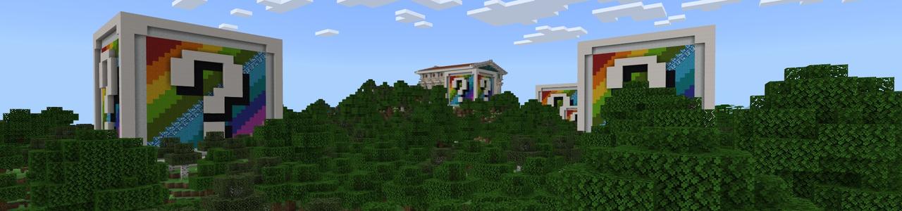Panorama of the Minecraft Bedrock Marketplace product Original Rainbow Blocks created by Fall Studios.