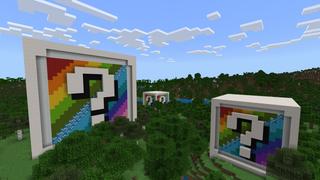 Screenshot of the Minecraft Bedrock Marketplace product Original Rainbow Blocks created by Fall Studios.
