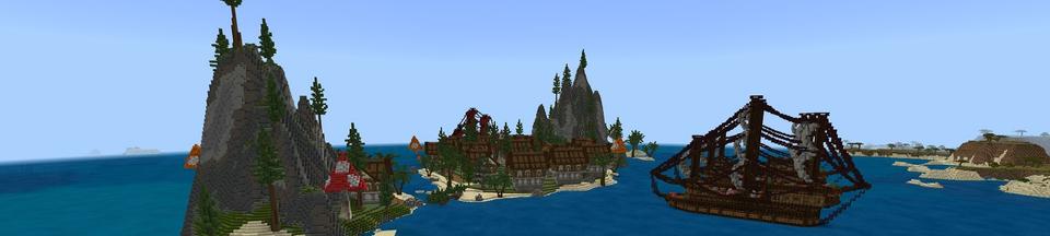 Panorama of the Minecraft Bedrock Marketplace product Pirate Invasion created by Fall Studios.