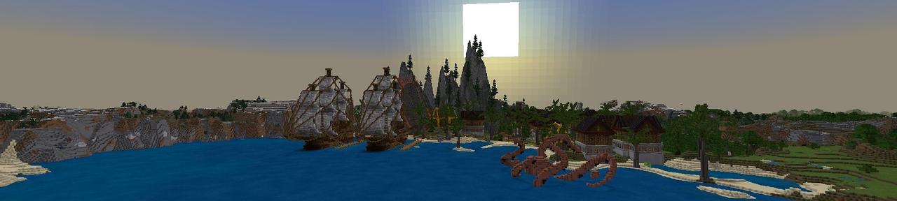 Panorama of the Minecraft Bedrock Marketplace product Pirate Treasure created by Fall Studios.