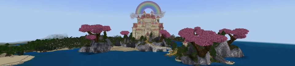 Panorama of the Minecraft Bedrock Marketplace product Princess Castle created by Fall Studios.