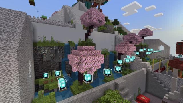 Screenshot of the Minecraft Bedrock Marketplace product Pyramid Parkour created by Fall Studios.
