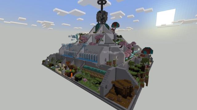 Screenshot of the Minecraft Bedrock Marketplace product Pyramid Parkour created by Fall Studios.