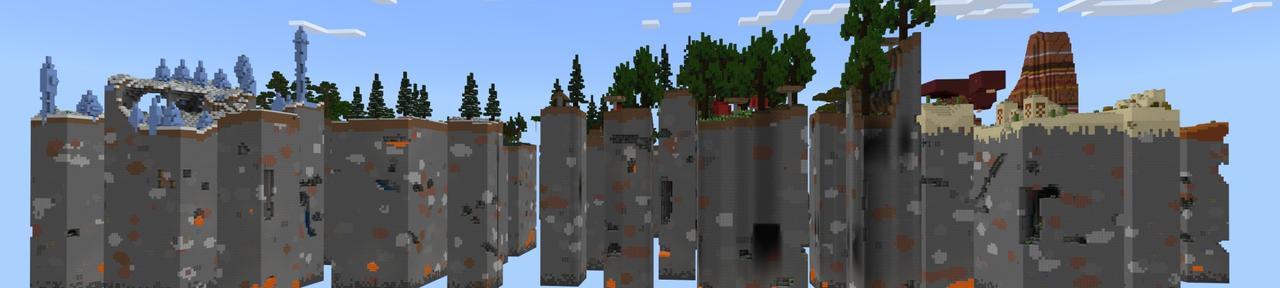 Panorama of the Minecraft Bedrock Marketplace product Rainbow Block Chunk Survival created by Fall Studios.