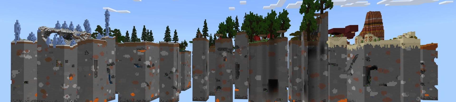 Panorama of the Minecraft Bedrock Marketplace product Rainbow Block Chunk Survival created by Fall Studios.