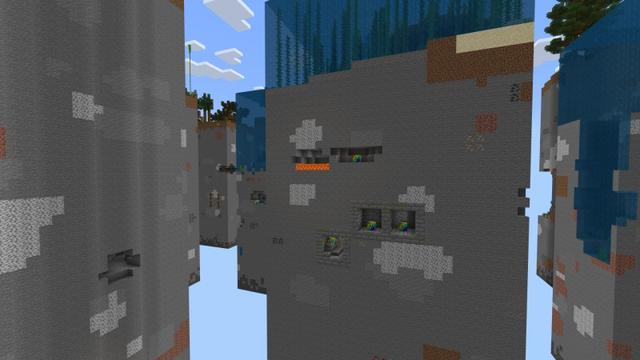 Screenshot of the Minecraft Bedrock Marketplace product Rainbow Block Chunk Survival created by Fall Studios.