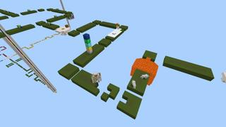 Screenshot of the Minecraft Bedrock Marketplace product Rainbow Block Race created by Fall Studios.