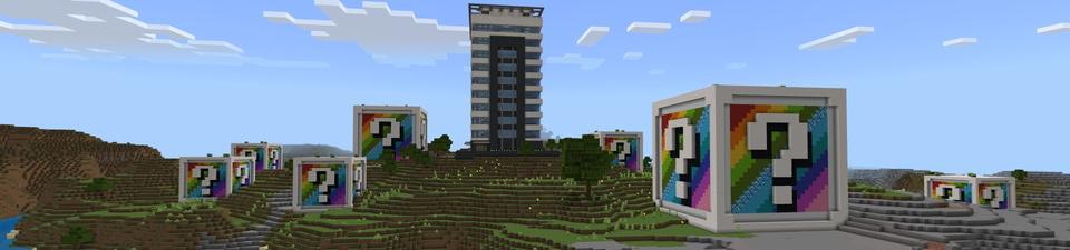 Panorama of the Minecraft Bedrock Marketplace product Rainbow Block World created by Fall Studios.