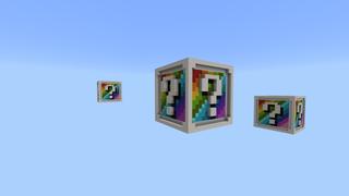 Screenshot of the Minecraft Bedrock Marketplace product Rainbow Lucky Blocks Skyblock created by Fall Studios.