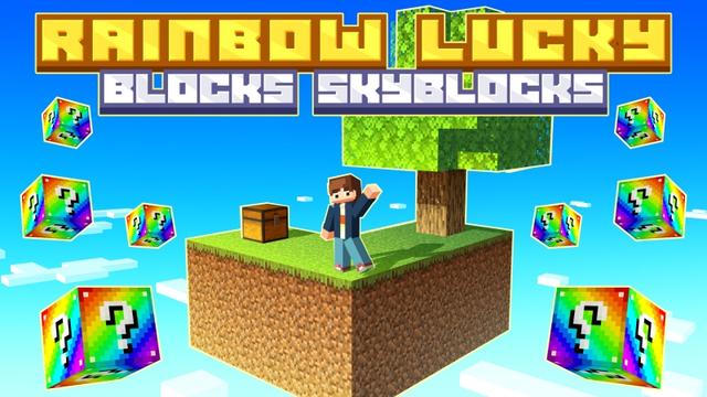 Thumbnail of the Minecraft Bedrock Marketplace product Rainbow Lucky Blocks Skyblock created by Fall Studios.