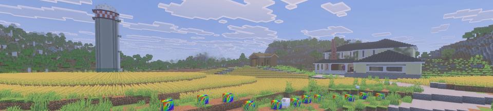 Panorama of the Minecraft Bedrock Marketplace product Rainbow Lucky Blocks created by Fall Studios.