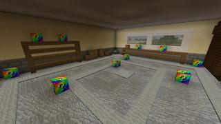 Screenshot of the Minecraft Bedrock Marketplace product Rainbow Lucky Blocks created by Fall Studios.