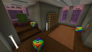 Screenshot of the Minecraft Bedrock Marketplace product Rainbow Lucky Blocks created by Fall Studios.