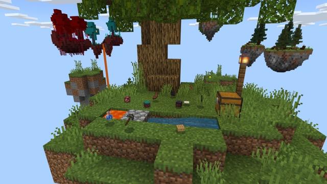 Screenshot of the Minecraft Bedrock Marketplace product Random Drop Skyblock created by Fall Studios.