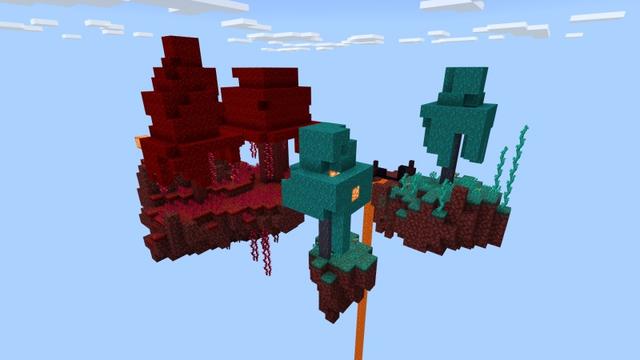 Screenshot of the Minecraft Bedrock Marketplace product Random Drop Skyblock created by Fall Studios.