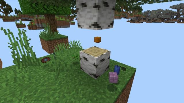 Screenshot of the Minecraft Bedrock Marketplace product Random Drops Sky Block created by Fall Studios.