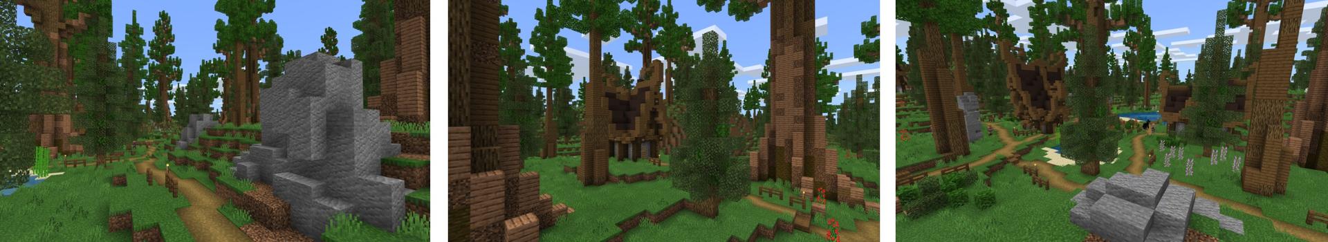 Panorama of the Minecraft Bedrock Marketplace product Redwood Adventure created by Fall Studios.