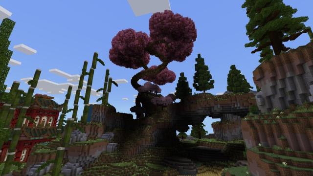 Screenshot of the Minecraft Bedrock Marketplace product Sakura Palace created by Fall Studios.