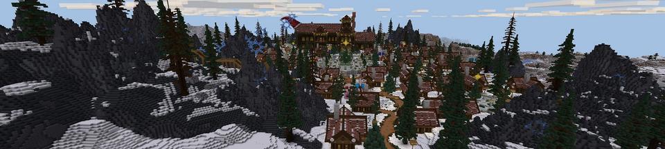 Panorama of the Minecraft Bedrock Marketplace product Santa House created by Fall Studios.