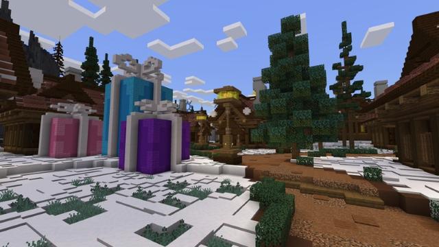 Screenshot of the Minecraft Bedrock Marketplace product Santa House created by Fall Studios.