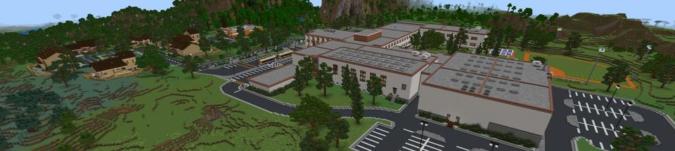 Panorama of the Minecraft Bedrock Marketplace product School Life created by Fall Studios.