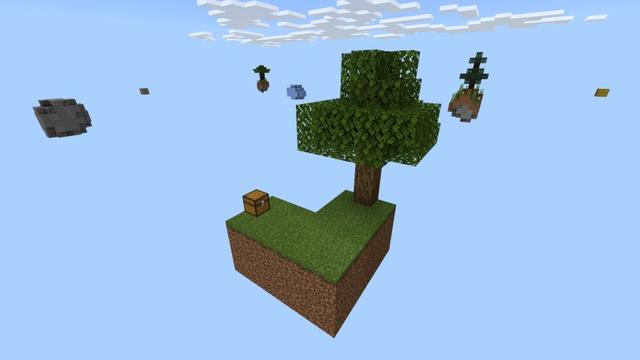 Screenshot of the Minecraft Bedrock Marketplace product Simple Skyblock created by Fall Studios.