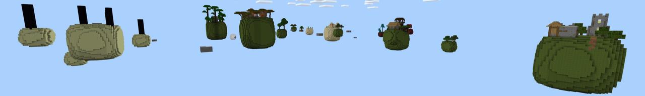 Panorama of the Minecraft Bedrock Marketplace product Skyblock Cubes created by Fall Studios.