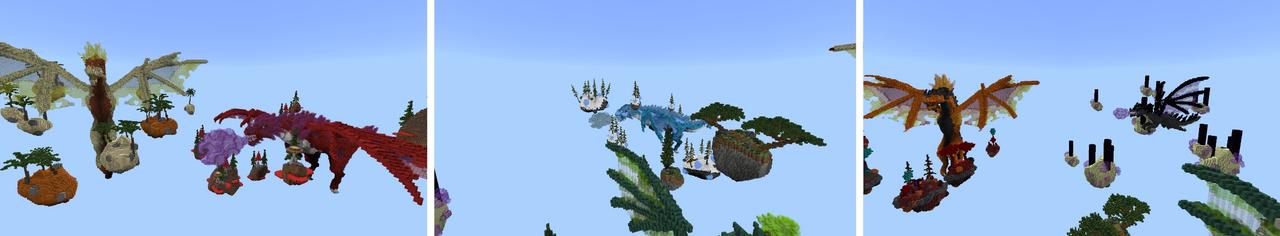 Panorama of the Minecraft Bedrock Marketplace product Skyblock Dragons created by Fall Studios.