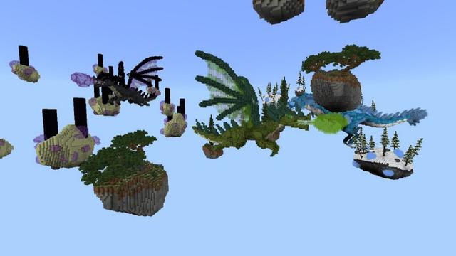 Screenshot of the Minecraft Bedrock Marketplace product Skyblock Dragons created by Fall Studios.
