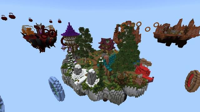 Screenshot of the Minecraft Bedrock Marketplace product Skyblock Elytra Run created by Fall Studios.