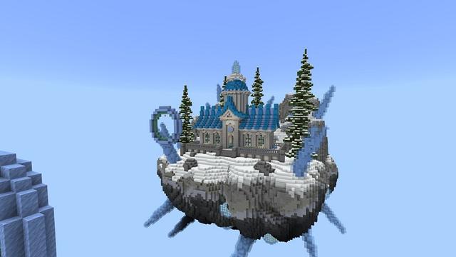 Screenshot of the Minecraft Bedrock Marketplace product Skyblock Elytra Run created by Fall Studios.