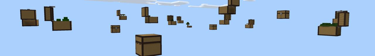 Panorama of the Minecraft Bedrock Marketplace product Skyblock Giant Chests created by Fall Studios.