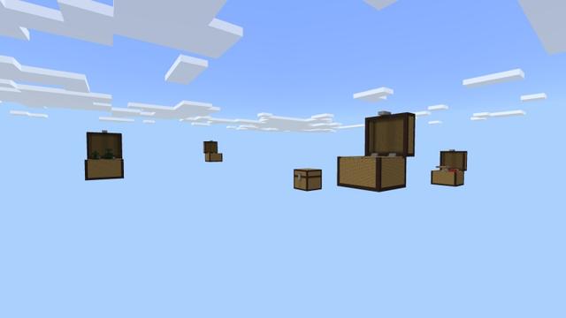 Screenshot of the Minecraft Bedrock Marketplace product Skyblock Giant Chests created by Fall Studios.