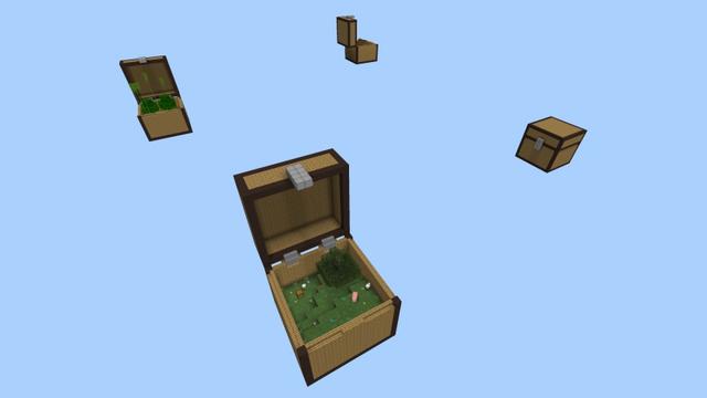 Screenshot of the Minecraft Bedrock Marketplace product Skyblock Giant Chests created by Fall Studios.