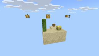 Screenshot of the Minecraft Bedrock Marketplace product Skyblock Giant Lucky Blocks created by Fall Studios.