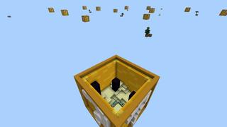Screenshot of the Minecraft Bedrock Marketplace product Skyblock Giant Lucky Blocks created by Fall Studios.