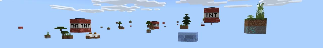 Panorama of the Minecraft Bedrock Marketplace product Skyblock Giant TNT created by Fall Studios.